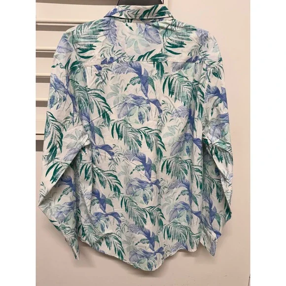 Tommy Bahama The Siesta Key Mens Large Tropical Palm Print Long Sleeve Shirt L - Picture 4 of 8